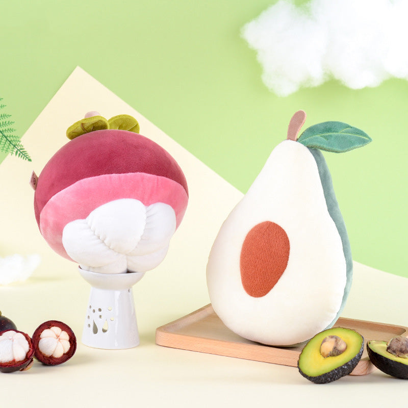 Plush fruit pillow toys creative Cushion Pillow Kawaii Fruit Peaches Stuffed Doll Toys For Children Birthday Gift — side view