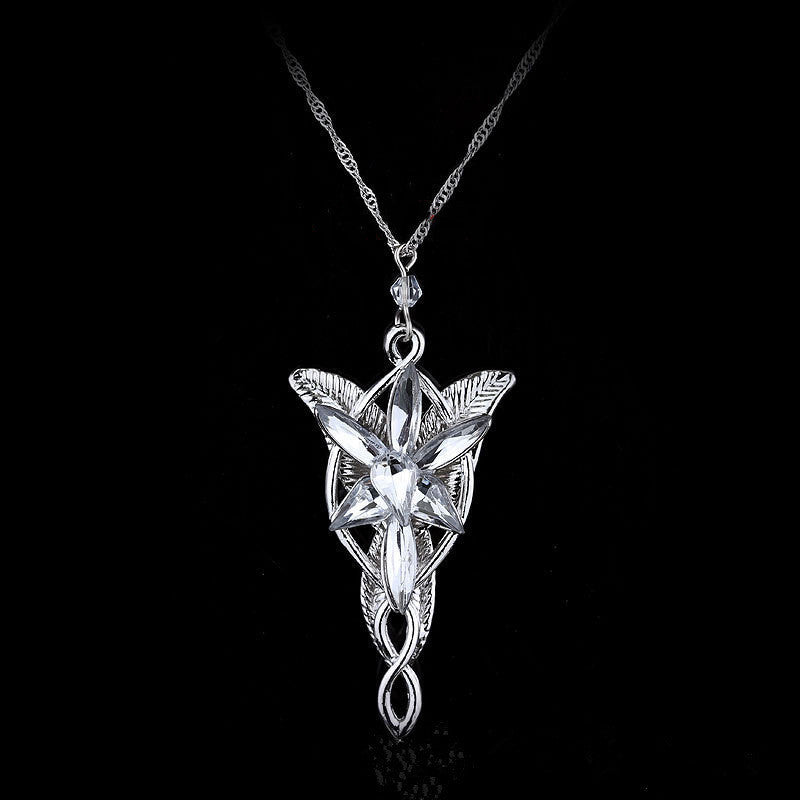 Lord of the Rings Elven Jewelry 3-Piece Set — Evenstar Necklace, Evenstar Earrings & Elven Leaf Necklace (agent draft T456)
