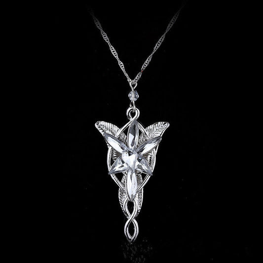 Lord of the Rings Elven Jewelry 3-Piece Set — Evenstar Necklace, Evenstar Earrings & Elven Leaf Necklace