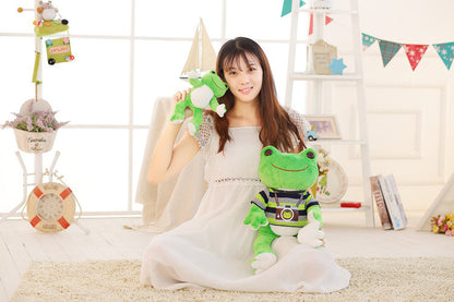 Healing Cartoon Smiling Frog Plush Doll Toy — side view