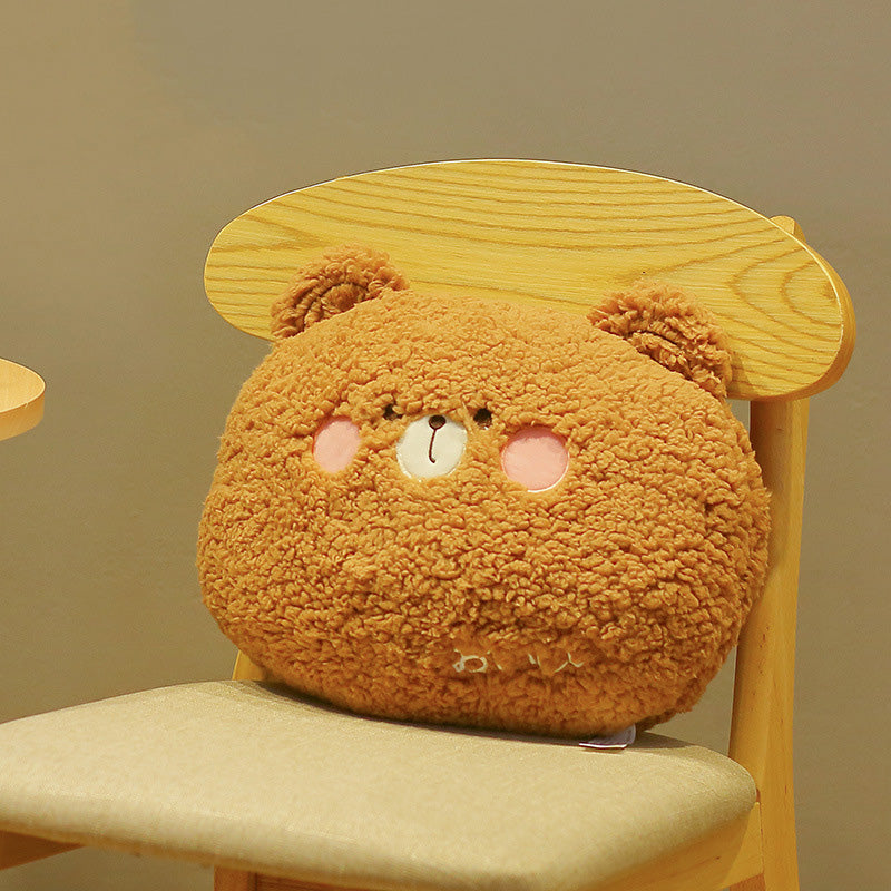 Cute Kawaii Animal Plush Toy Bear Pillow — back view