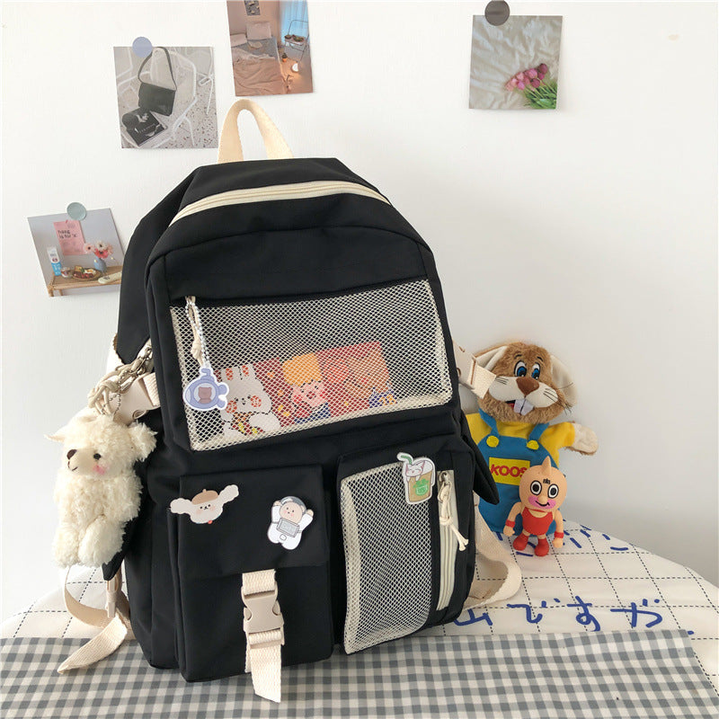 Harajuku Girls College Style Fashion Backpack — back view