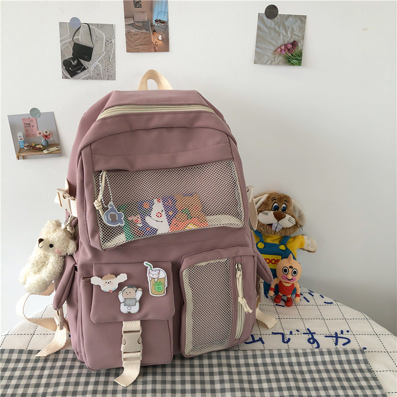 Harajuku Girls College Style Fashion Backpack — side view