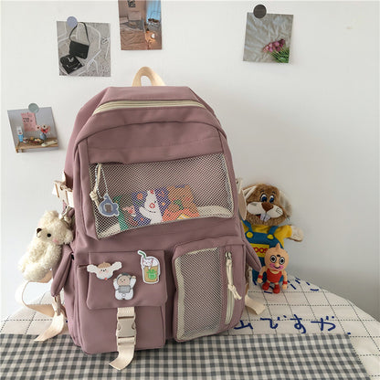 Harajuku Girls College Style Fashion Backpack — side view