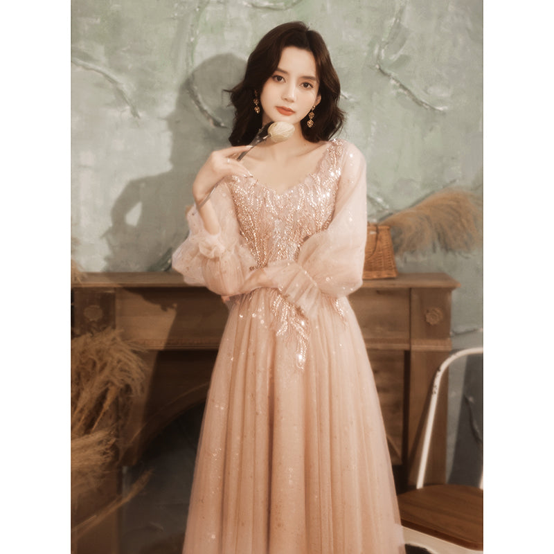 Fairy Temperament Princess Pink Dress — back view