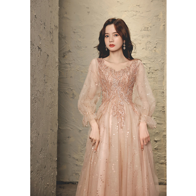 Fairy Temperament Princess Pink Dress — side view