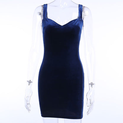 Sexy Sling Dress Female Harajuku Light Mature — back view