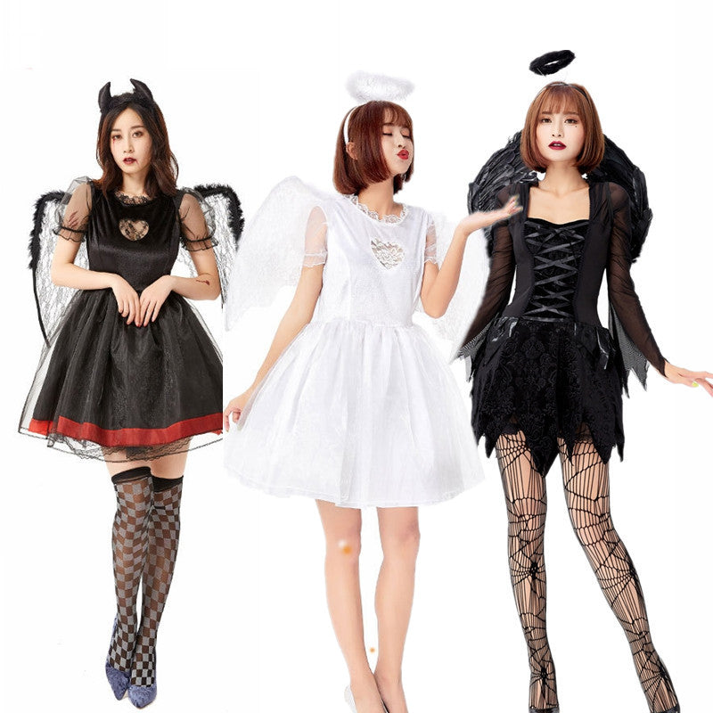 Demon Cosplay Costume With Wings Short Skirt