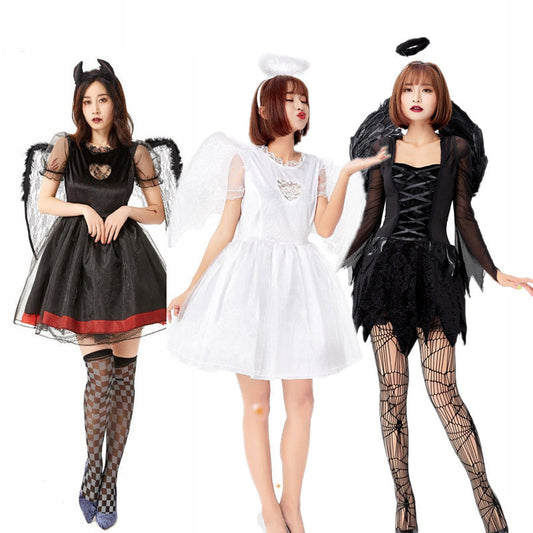 Demon Cosplay Costume With Wings Short Skirt