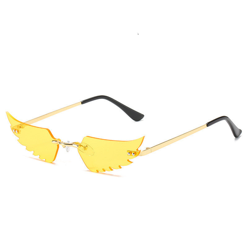 Angel wings sunglasses — back view