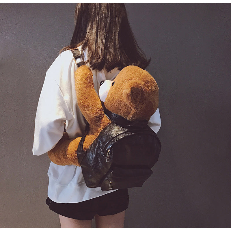 Backpack Female Plush Bear Backpack College | Magic Stories