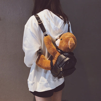 Backpack Female Plush Bear Backpack College | Magic Stories
