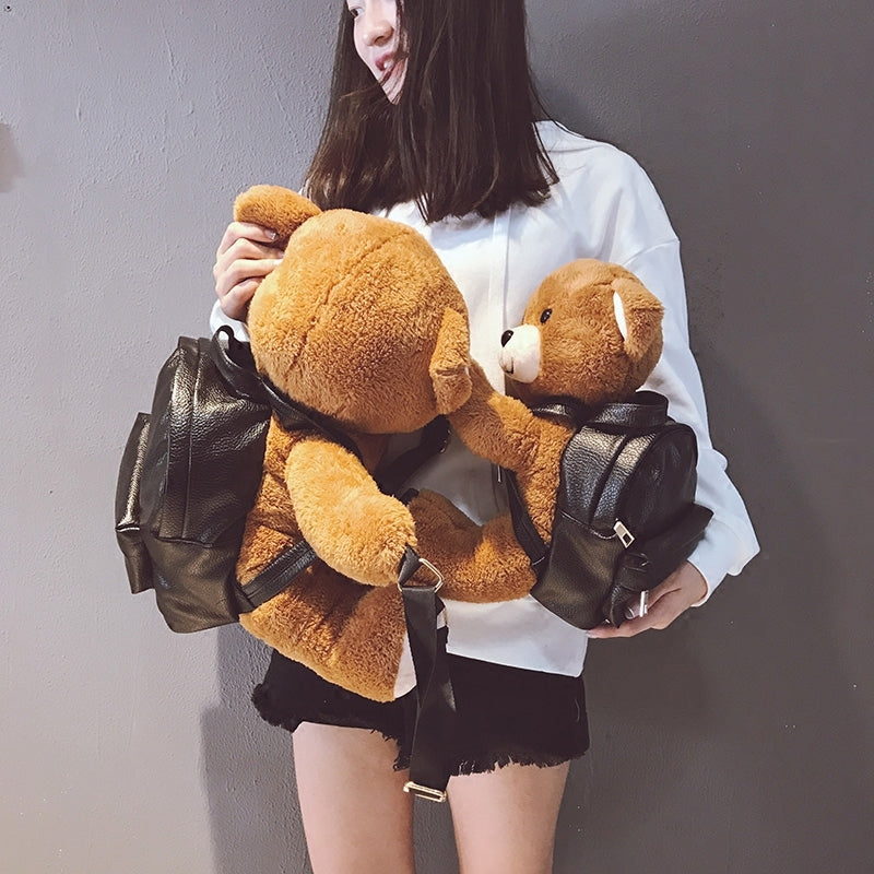 Backpack Female Plush Bear Backpack College | Magic Stories