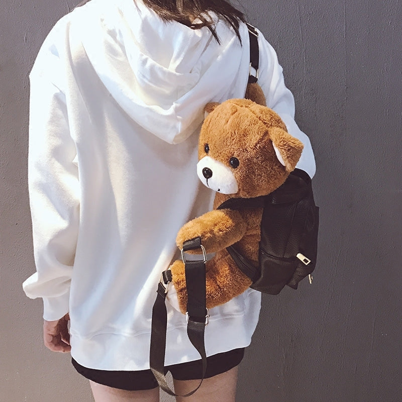 Backpack Female Plush Bear Backpack College | Magic Stories