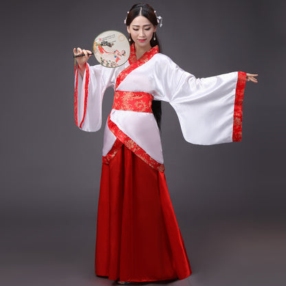 Hanfu National Costume Female Ancient Costume Quyuan Performance Costume — in use