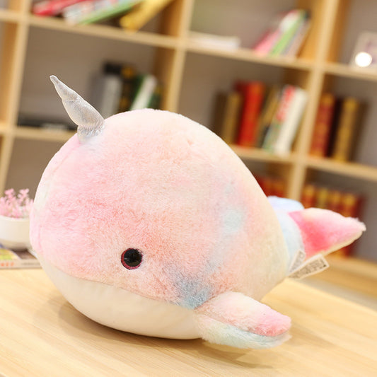 Cartoon Colorful Narwhal Plush Doll | Magic Stories