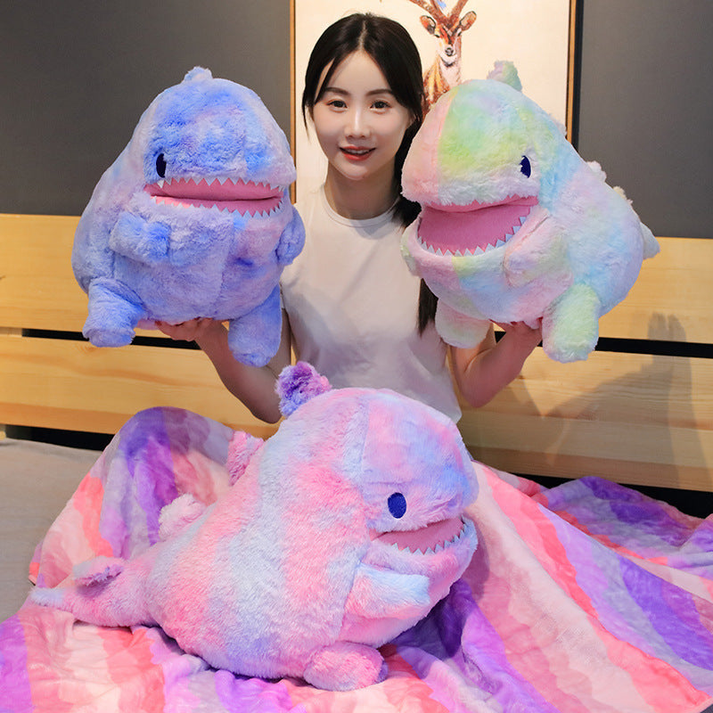 Rainbow Dinosaur Pillow Plush Toy — back view