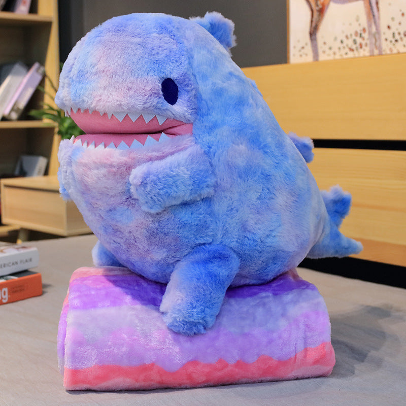Rainbow Dinosaur Pillow Plush Toy — scale reference