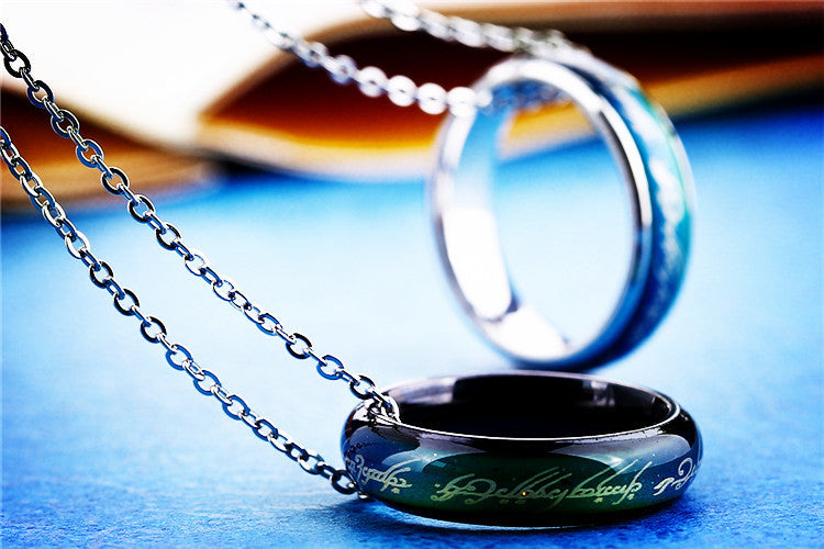 Color-Changing Couple Titanium Steel Ring — scale reference