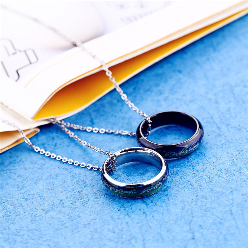 Color-Changing Couple Titanium Steel Ring — side view
