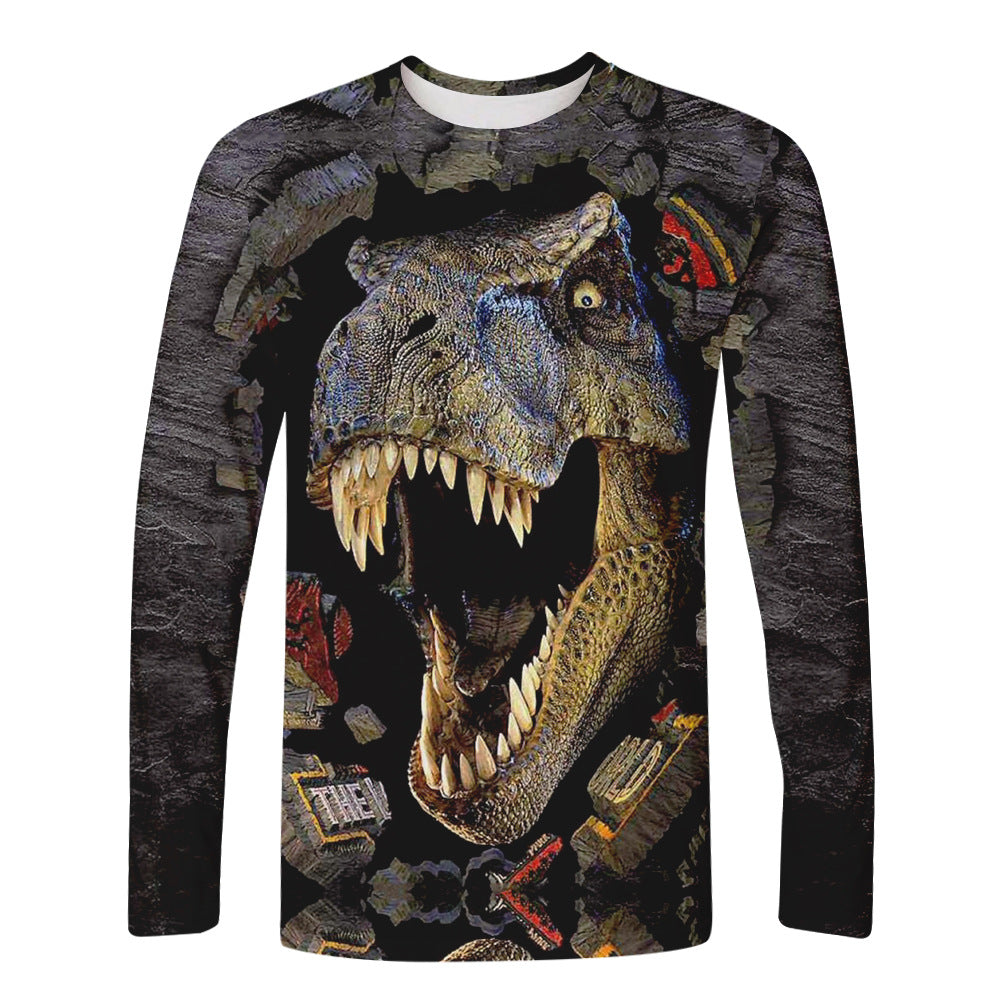 Anime Graphic T-Shirt 3-Pack — Loose Anime Tee, Moon Girl Tee & Dinosaur 3D Tee — side view