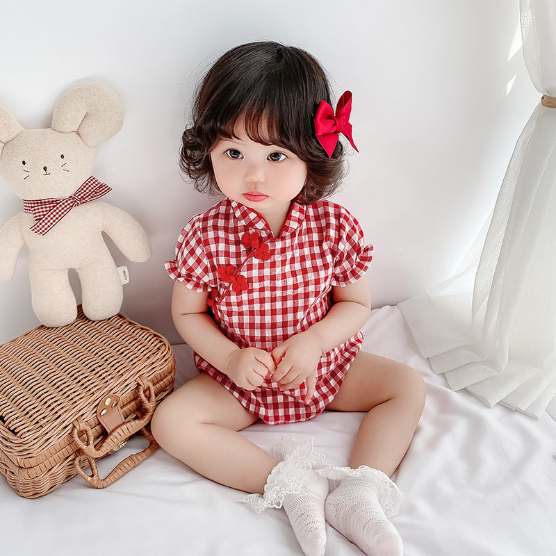 Baby Jumpsuit, Cheongsam, Ancient Costume, Chinese Clothing, National Version, Climbing Bag, Fart Clothing Set, — packaging