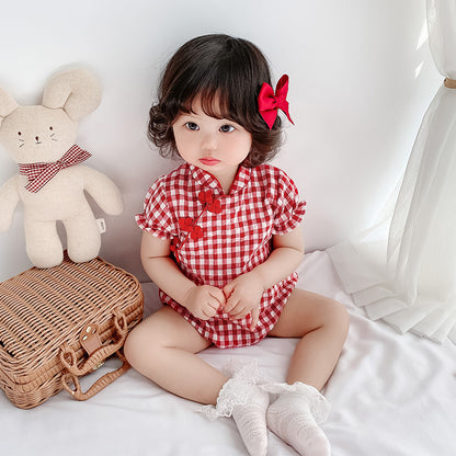 Baby Jumpsuit, Cheongsam, Ancient Costume, Chinese Clothing, National Version, Climbing Bag, Fart Clothing Set, — packaging