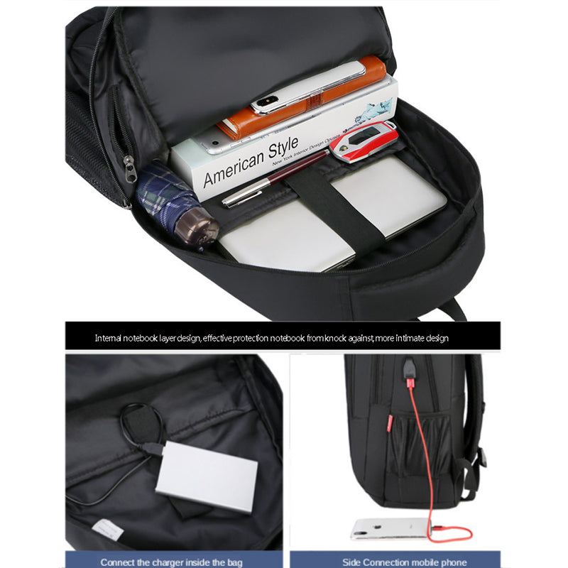 College Student Hard Shell Computer Backpack — back view