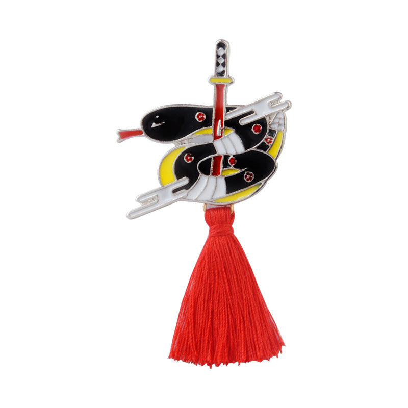 Japanese Style Enamel Pin Koi Squid Flag Brooch Backpack Clothing Lapel Pin Sushi Salmon Badge Cartoon — scale reference