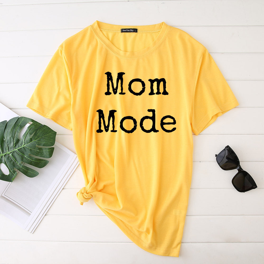 Mom Mode Top Women Kawaii Harajuku T-shirts Harajuku Aesthetic Clothes Women Short Sleeve Top Vintage Japanese — detail
