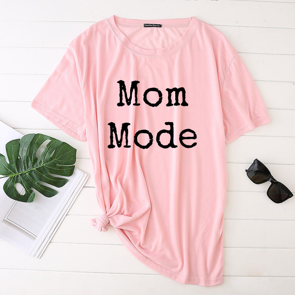 Mom Mode Top Women Kawaii Harajuku T-shirts Harajuku Aesthetic Clothes Women Short Sleeve Top Vintage — scale reference