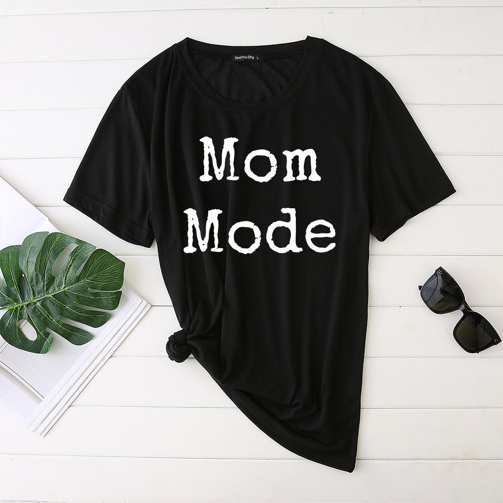 Mom Mode Top Women Kawaii Harajuku T-shirts Harajuku Aesthetic Clothes Women Short Sleeve Top Vintage Japanese Style
