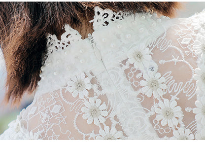 Princess Dress White Super Fairy Lace Fairy Dress — in use