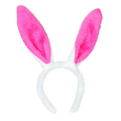 Plush Bunny Ears Headband Headdress — in use