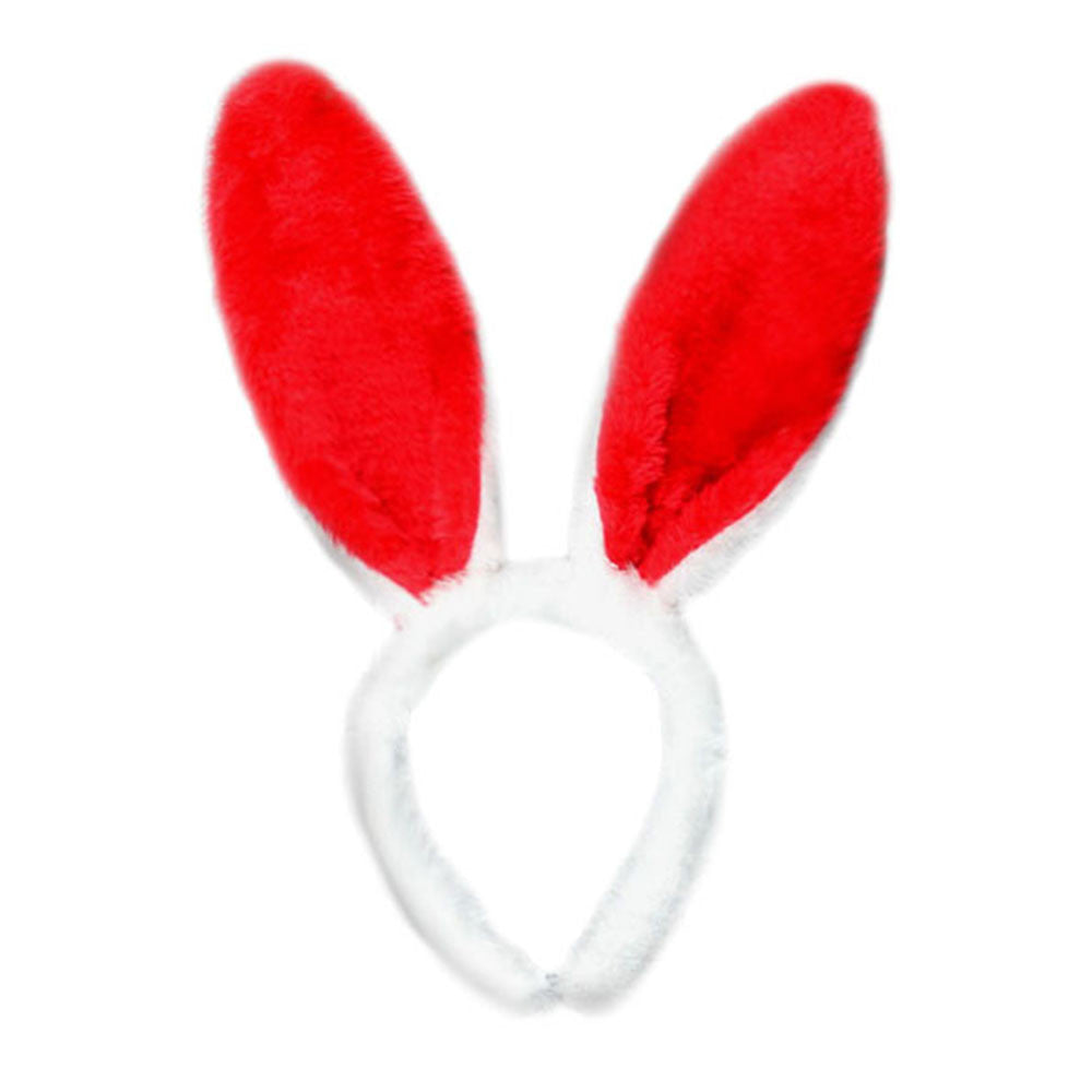Plush Bunny Ears Headband Headdress — back view