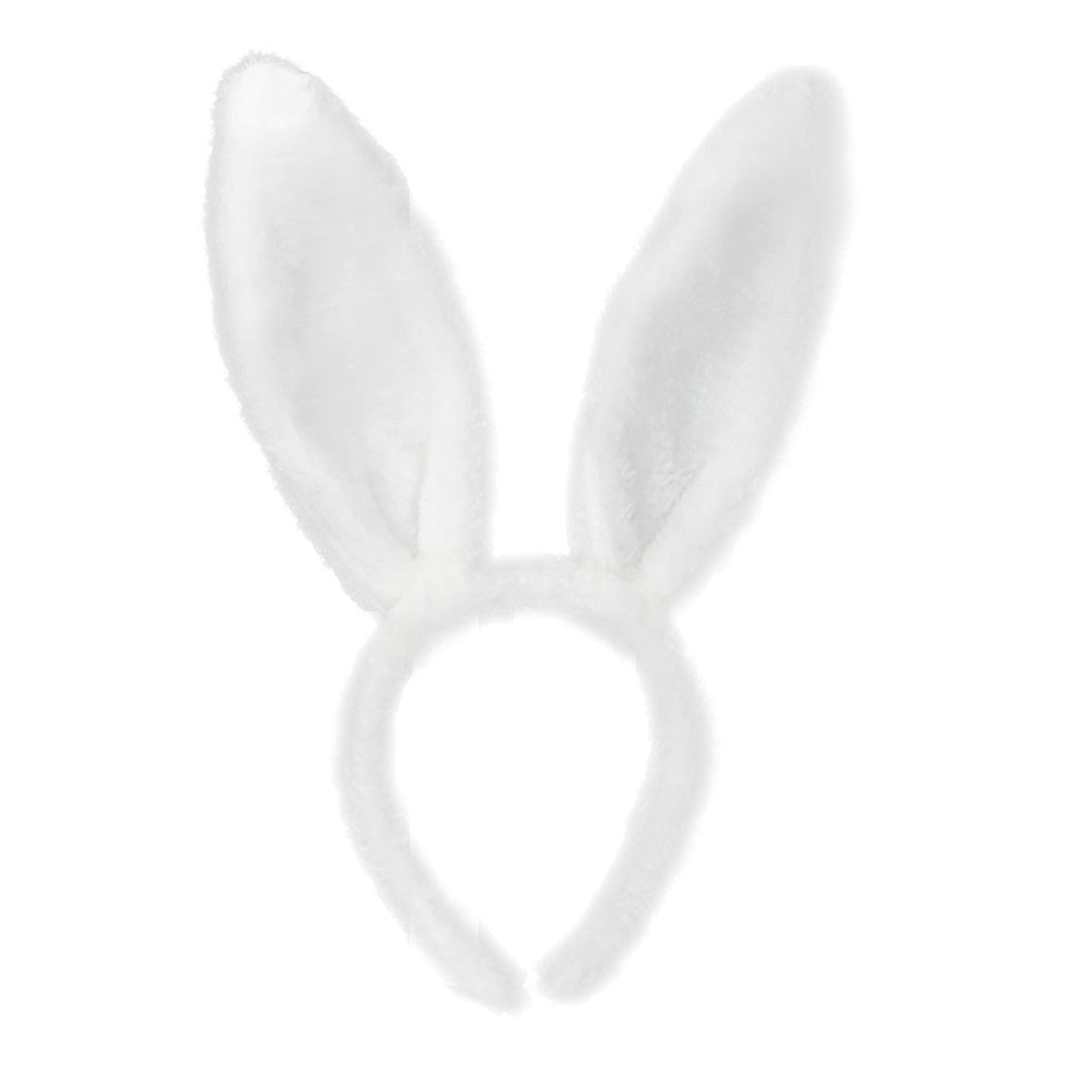 Plush Bunny Ears Headband Headdress — side view