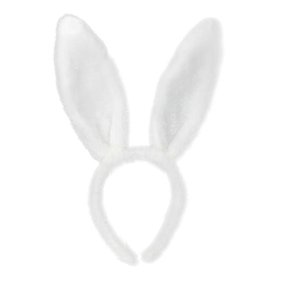 Plush Bunny Ears Headband Headdress — side view