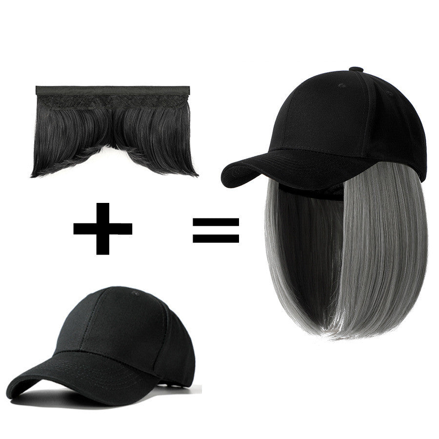 Bear Bully Wig Hat Wig One Short Curly Hair Bob Head — back view
