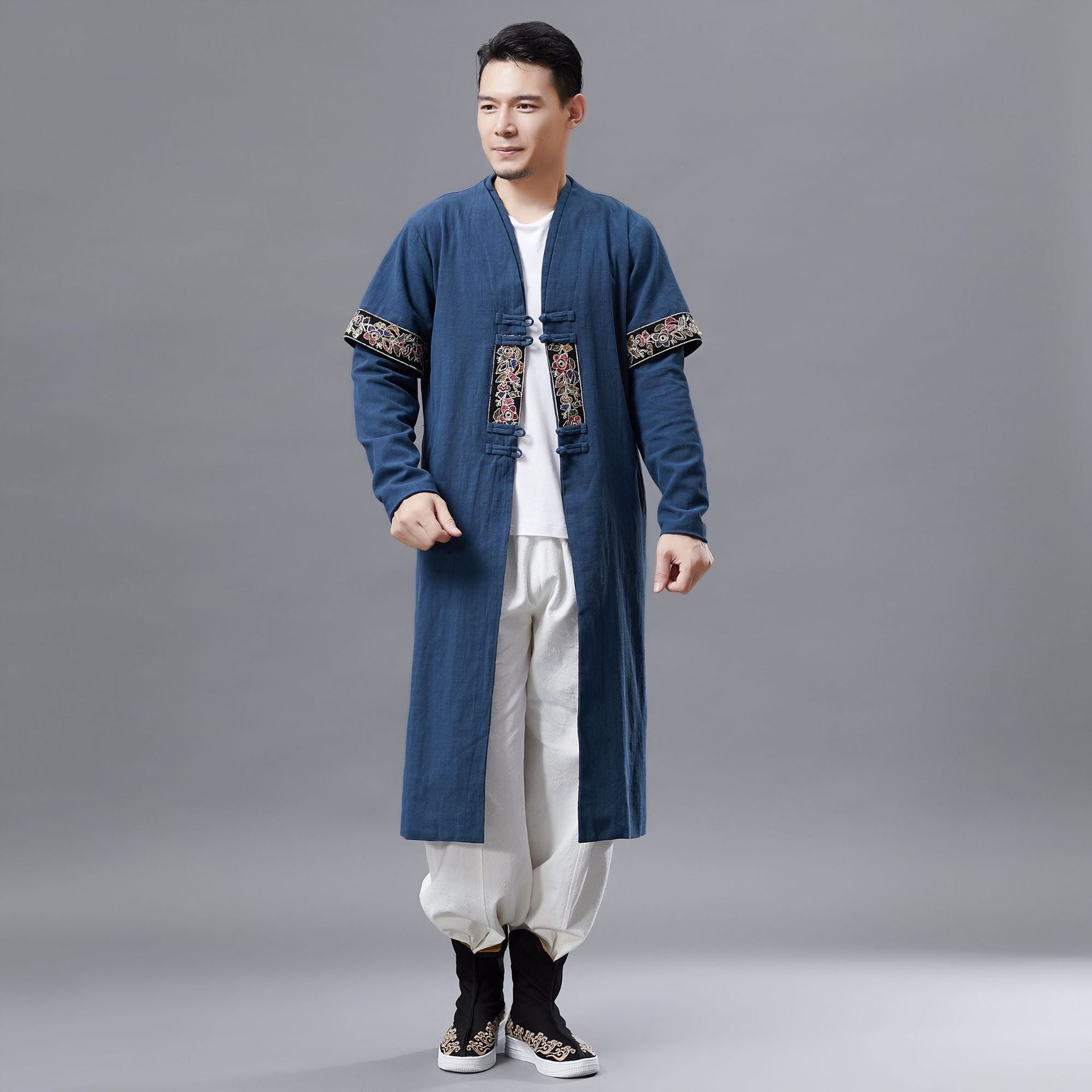 Chinese Hanfu Heritage Duo — Long Traditional Hanfu Robe + Red Hanfu Costume