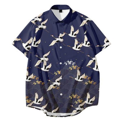 Bebovizix Japanese Kimono Jacket Traditional Chinese Style Crane Print Harajuku Men Women Streetwear Summer — packaging