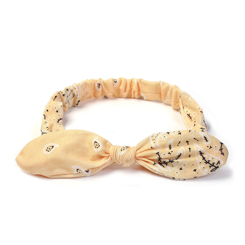 Bunny Ears Knotted Elastic Headband Multicolor — back view