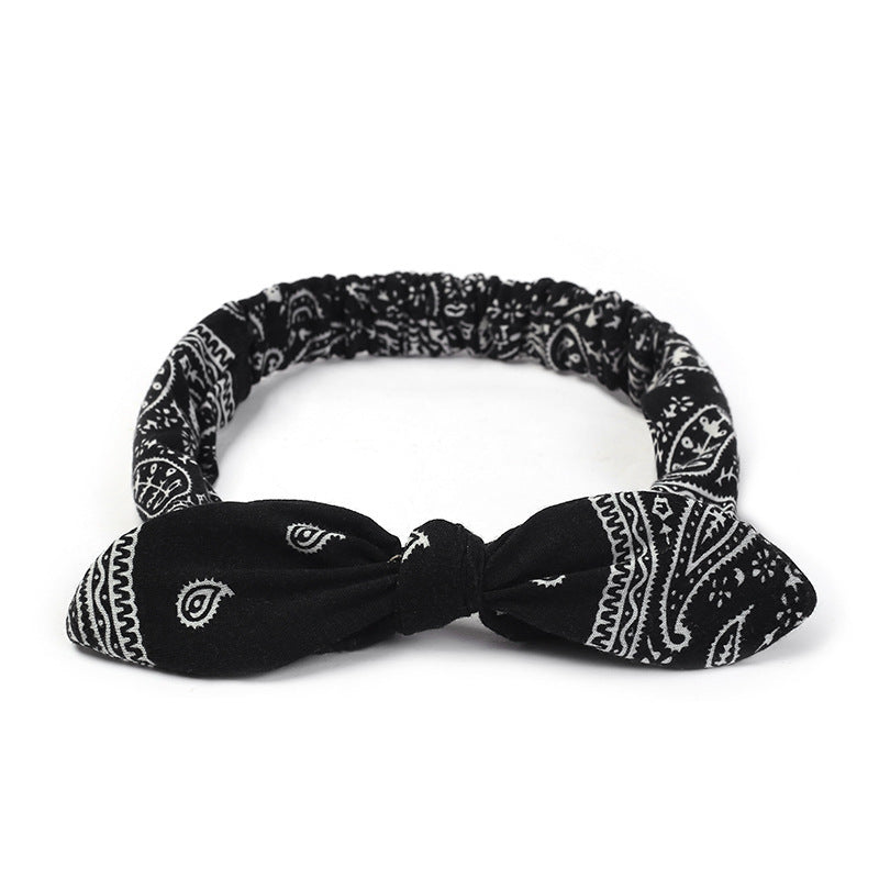 Bunny Ears Knotted Elastic Headband Multicolor — detail