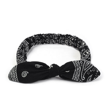 Bunny Ears Knotted Elastic Headband Multicolor — detail
