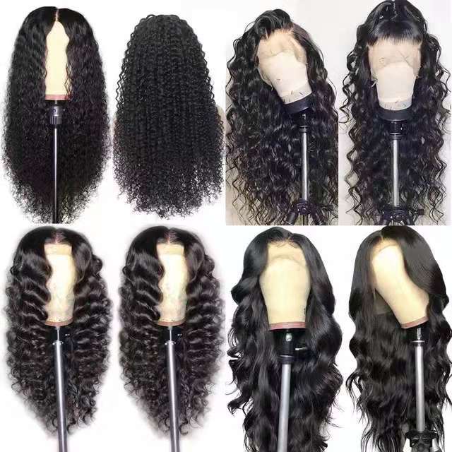 Front Lace Chemical Fiber Long Curly Hair European And American Wig Headgear — back view