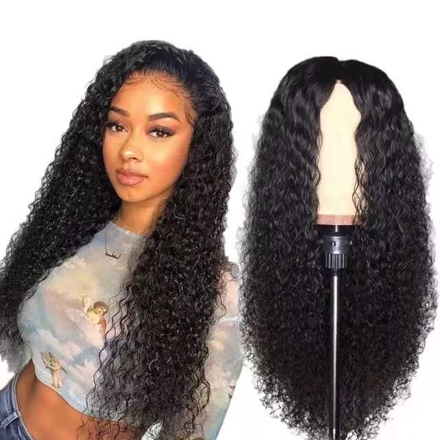 Front Lace Chemical Fiber Long Curly Hair European And American Wig Headgear — back view