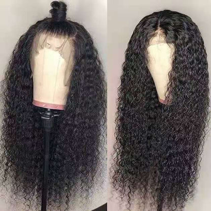 Front Lace Chemical Fiber Long Curly Hair European And American Wig Headgear — in use