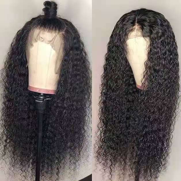 Front Lace Chemical Fiber Long Curly Hair European And American Wig Headgear — in use