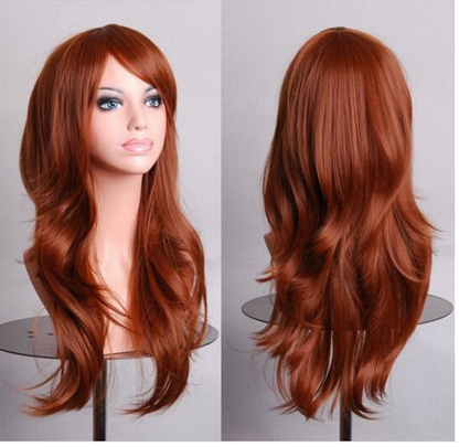 Cos Long Roll Anime Cosplay Color European And American Wig Foreign Trade Multicolor — detail