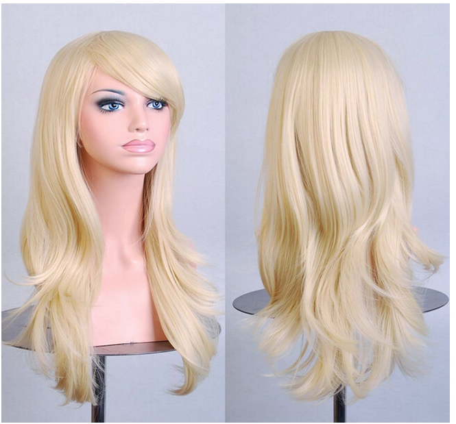 Cos Long Roll Anime Cosplay Color European And American Wig Foreign Trade Multicolor — packaging