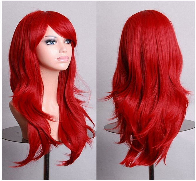 Cos Long Roll Anime Cosplay Color European And American Wig Foreign Trade Multicolor — scale reference